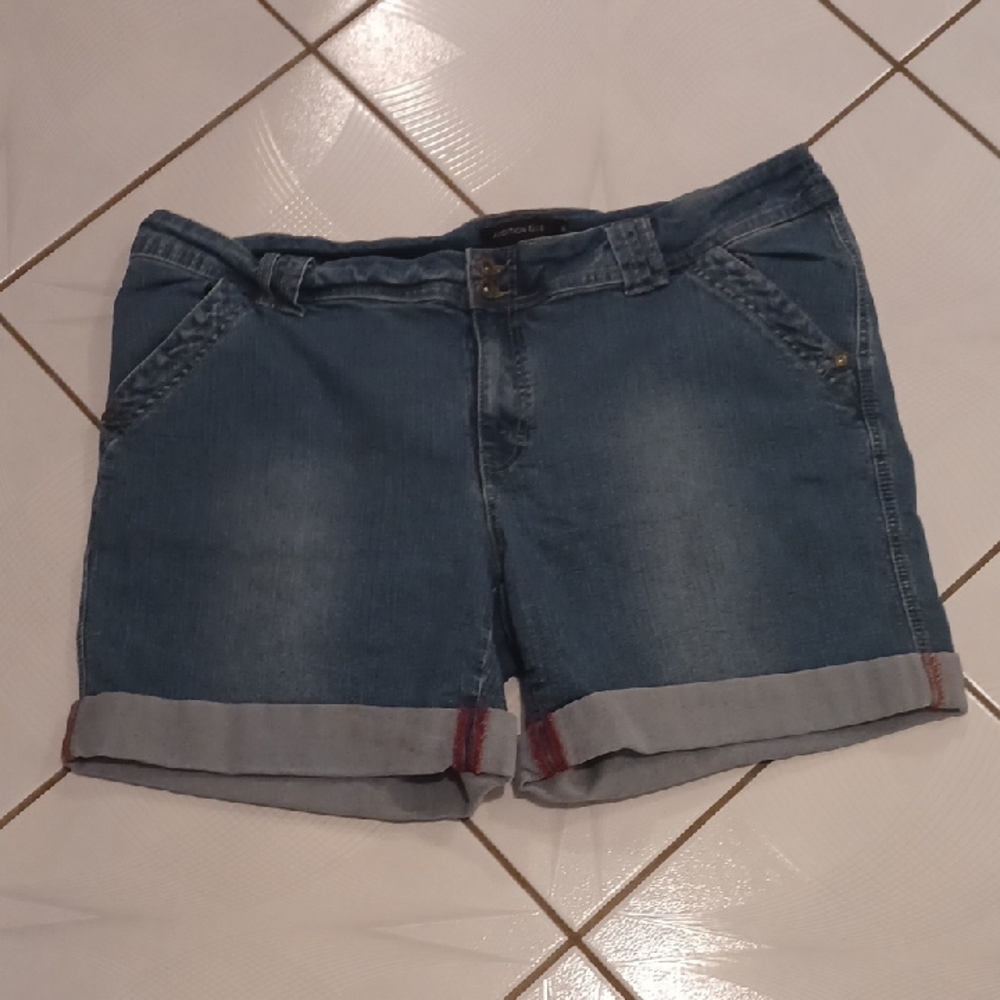 4/$40 Blue Jean Shorts with Rolled Cuffs - Size 18